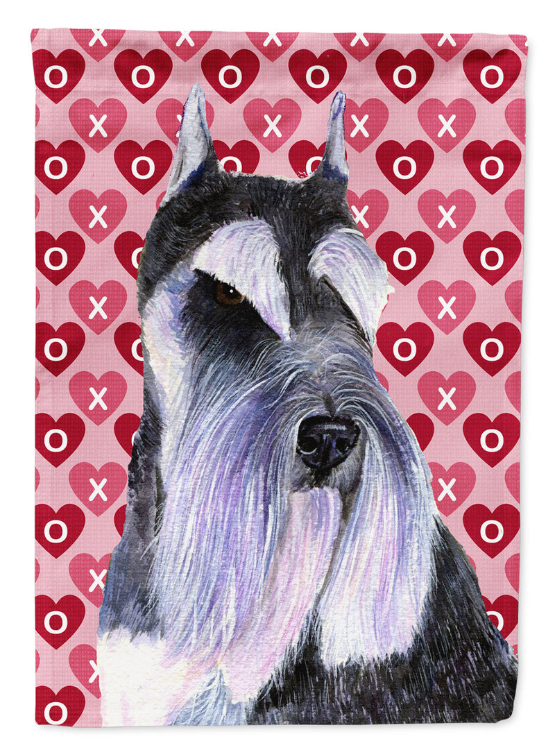 Schnauzer Hearts Love Valentine's Day Flag Canvas House Size