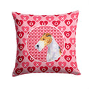Fox Terrier Hearts Love and Valentine's Day Portrait Throw Pillow - 14x14 Decorative Pillow – Art for Your Home & Patio SS4478PW1414