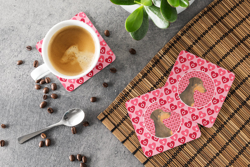 Doberman  Coasters - Set of 4 Lightweight Foam, Absorbent Drink Coasters