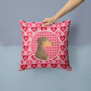 Doberman Hearts Love and Valentine's Day Portrait Throw Pillow - 14x14 Decorative Pillow – Art for Your Home & Patio SS4479PW1414