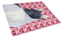 Rat Terrier Hearts Love and Valentine's Day Portrait Glass Cutting Boards – Durable, Decorative Kitchen Art Large