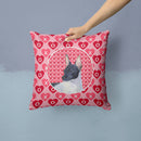 Rat Terrier Hearts Love and Valentine's Day Portrait Throw Pillow - 14x14 Decorative Pillow – Art for Your Home & Patio SS4480PW1414