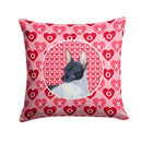 Rat Terrier Hearts Love and Valentine's Day Portrait Throw Pillow - 14x14 Decorative Pillow – Art for Your Home & Patio SS4480PW1414