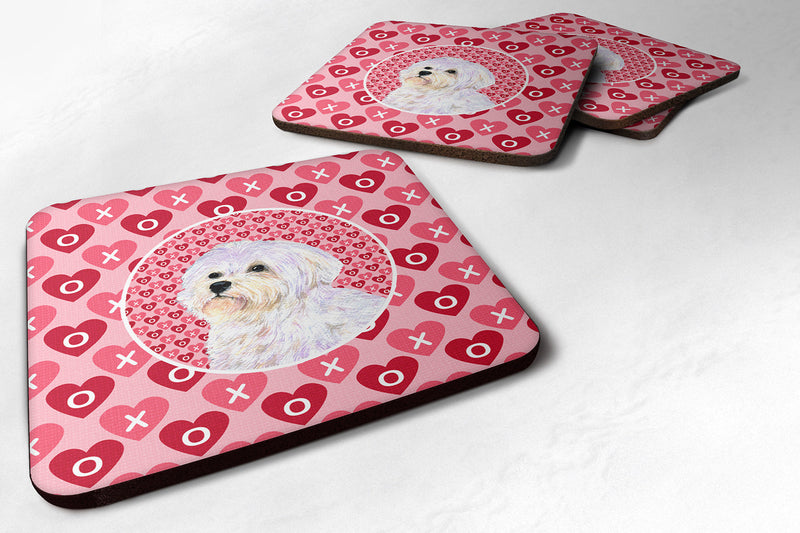 Maltese  Coasters - Set of 4 Lightweight Foam, Absorbent Drink Coasters