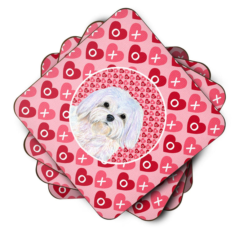Maltese  Coasters - Set of 4 Lightweight Foam, Absorbent Drink Coasters