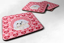 Maltese  Coasters - Set of 4 Lightweight Foam, Absorbent Drink Coasters