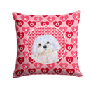 Maltese Hearts Love and Valentine's Day Portrait Throw Pillow - 14x14 Decorative Pillow – Art for Your Home & Patio SS4482PW1414