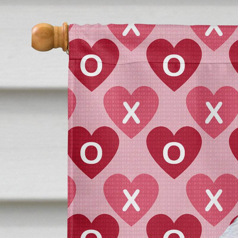 Bedlington Terrier Hearts Love and Valentine's Day  Flag Canvas House Size