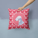 Bedlington Terrier Hearts Love and Valentine's Day Portrait Throw Pillow - 14x14 Decorative Pillow – Art for Your Home & Patio SS4483PW1414