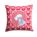 Bedlington Terrier Hearts Love and Valentine's Day Portrait Throw Pillow - 14x14 Decorative Pillow – Art for Your Home & Patio SS4483PW1414