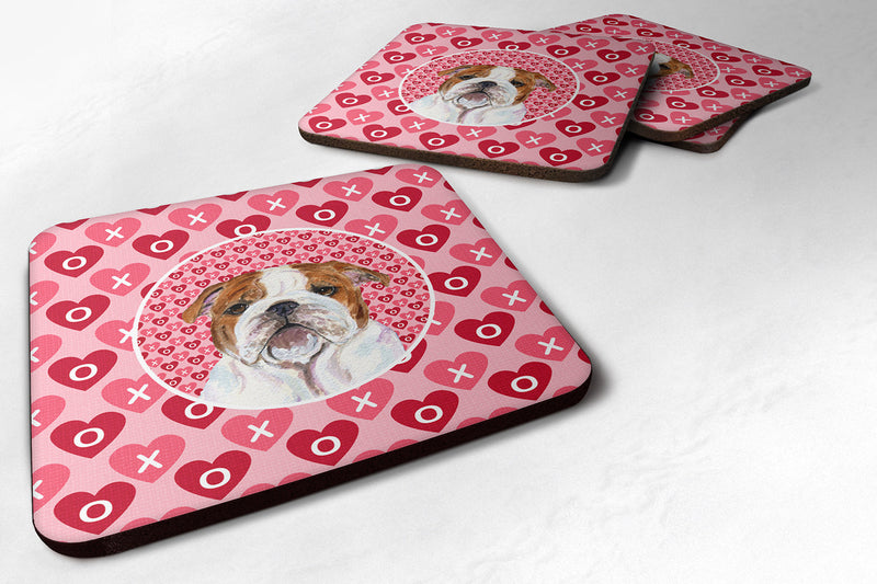 Bulldog English  Coasters - Set of 4 Lightweight Foam, Absorbent Drink Coasters