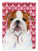 Bulldog English Hearts Love Valentine's Day Garden Flag – Decorative Outdoor Yard Flag