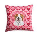 Bulldog English Hearts Love Valentine's Day Throw Pillow - 14x14 Decorative Pillow – Art for Your Home & Patio SS4484PW1414