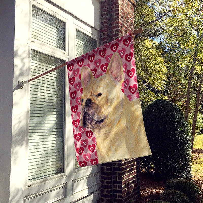 French Bulldog Hearts Love Valentine's Day Flag Canvas House Size
