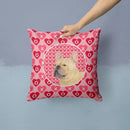 French Bulldog Hearts Love and Valentine's Day Portrait Throw Pillow - 14x14 Decorative Pillow – Art for Your Home & Patio SS4485PW1414