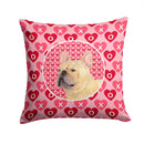 French Bulldog Hearts Love and Valentine's Day Portrait Throw Pillow - 14x14 Decorative Pillow – Art for Your Home & Patio SS4485PW1414