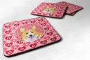 Corgi  Coasters - Set of 4 Lightweight Foam, Absorbent Drink Coasters