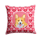 Corgi Hearts Love and Valentine's Day Portrait Throw Pillow - 14x14 Decorative Pillow – Art for Your Home & Patio SS4486PW1414