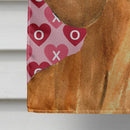 Dachshund Hearts Love Valentine's Day Flag Canvas House Size