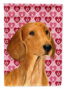 Dachshund Hearts Love Valentine's Day Flag Canvas House Size
