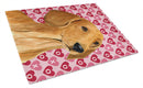 Dachshund Hearts Love and Valentine's Day Portrait Glass Cutting Boards – Durable, Decorative Kitchen Art Large