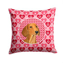 Dachshund Hearts Love and Valentine's Day Portrait Throw Pillow - 14x14 Decorative Pillow – Art for Your Home & Patio SS4487PW1414