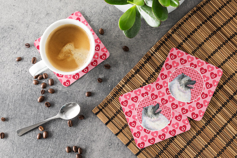 Keeshond  Coasters - Set of 4 Lightweight Foam, Absorbent Drink Coasters