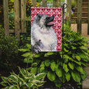 Keeshond Hearts Love and Valentine's Day Portrait Garden Flag – Decorative Outdoor Yard Flag