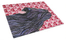 Briard Hearts Love and Valentine's Day Glass Cutting Boards – Durable, Decorative Kitchen Art Large