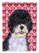 Portuguese Water Dog Hearts Love Valentine's Day Garden Flag – Decorative Outdoor Yard Flag