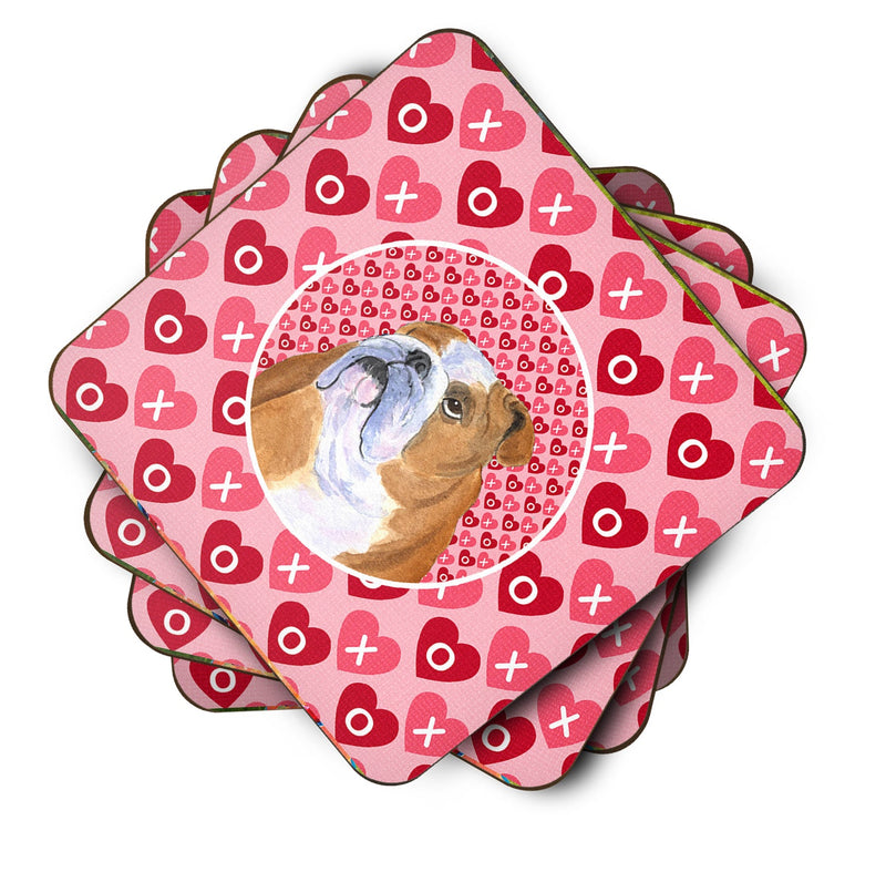 Bulldog English  Coasters - Set of 4 Lightweight Foam, Absorbent Drink Coasters