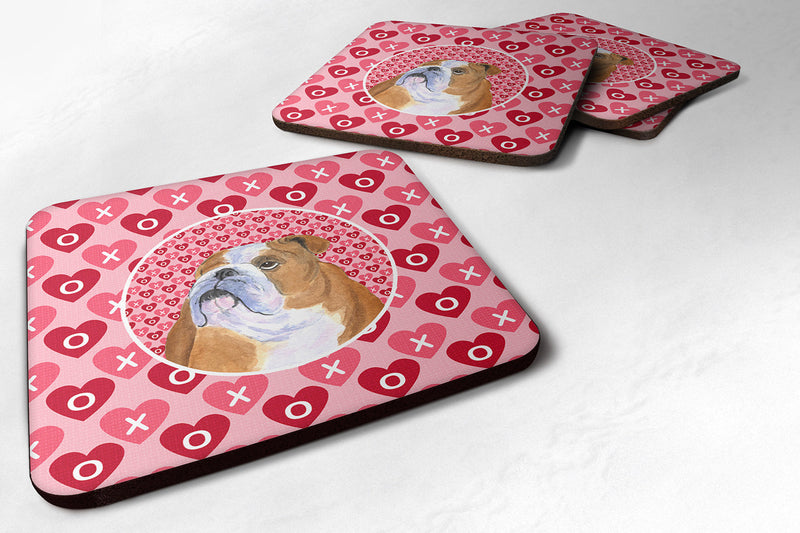 Bulldog English  Coasters - Set of 4 Lightweight Foam, Absorbent Drink Coasters