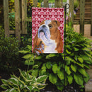 Bulldog English Hearts Love Valentine's Day Garden Flag – Decorative Outdoor Yard Flag