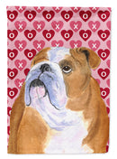 Bulldog English Hearts Love Valentine's Day Garden Flag – Decorative Outdoor Yard Flag