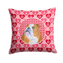 Bulldog English Hearts Love Valentine's Day Throw Pillow - 14x14 Decorative Pillow – Art for Your Home & Patio SS4491PW1414