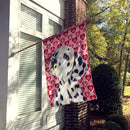 Dalmatian Hearts Love and Valentine's Day Portrait Flag Canvas House Size