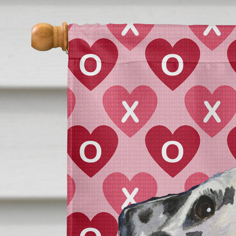 Dalmatian Hearts Love and Valentine's Day Portrait Flag Canvas House Size