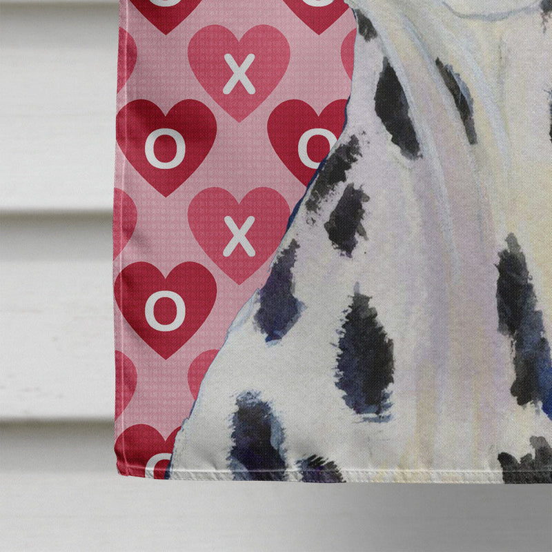 Dalmatian Hearts Love and Valentine's Day Portrait Flag Canvas House Size