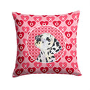 Dalmatian Hearts Love and Valentine's Day Portrait Throw Pillow - 14x14 Decorative Pillow – Art for Your Home & Patio SS4492PW1414