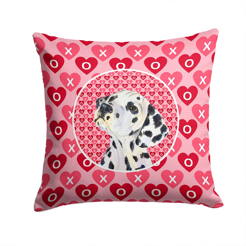 Dalmatian Hearts Love and Valentine's Day Portrait Throw Pillow - 14x14 Decorative Pillow – Art for Your Home & Patio SS4492PW1414