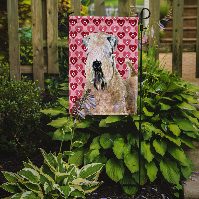 Wheaten Terrier Soft Coated Hearts Love Valentine's Flag Garden Size