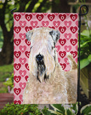 Wheaten Terrier Soft Coated Hearts Love Valentine's Garden Flag – Decorative Outdoor Yard Flag