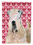 Wheaten Terrier Soft Coated Hearts Love Valentine's Garden Flag – Decorative Outdoor Yard Flag