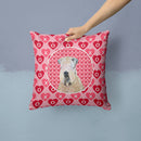 Wheaten Terrier Soft Coated Hearts Love Valentine's Throw Pillow - 14x14 Decorative Pillow – Art for Your Home & Patio SS4493PW1414