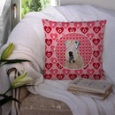 Wheaten Terrier Soft Coated Hearts Love Valentine's Throw Pillow - 14x14 Decorative Pillow – Art for Your Home & Patio SS4493PW1414