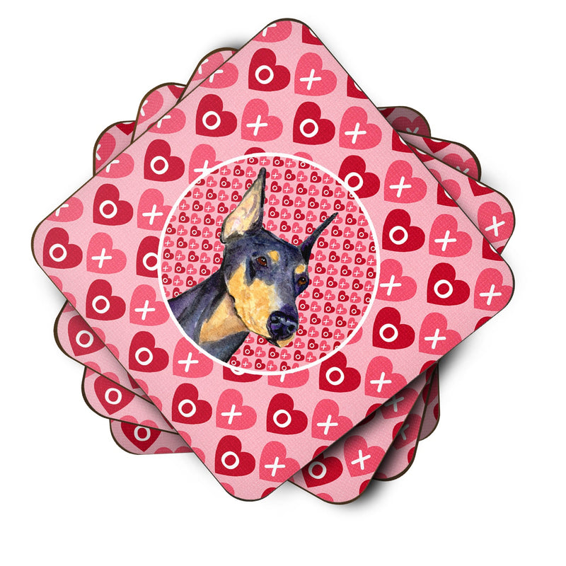 Doberman  Coasters - Set of 4 Lightweight Foam, Absorbent Drink Coasters