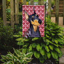 Doberman Hearts Love and Valentine's Day Portrait Garden Flag – Decorative Outdoor Yard Flag