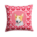Bull Terrier Hearts Love and Valentine's Day Portrait Throw Pillow - 14x14 Decorative Pillow – Art for Your Home & Patio SS4496PW1414