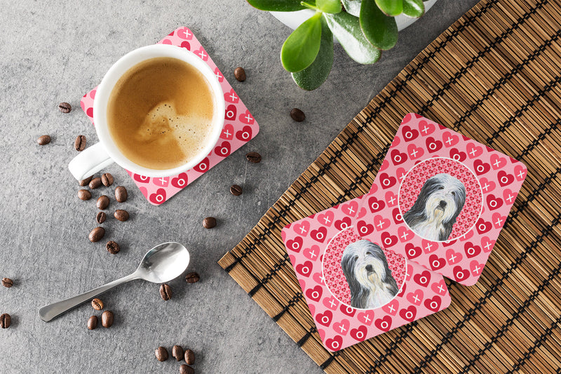 Bearded Collie  Coasters - Set of 4 Lightweight Foam, Absorbent Drink Coasters