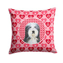 Bearded Collie Hearts Love and Valentine's Day Portrait Throw Pillow - 14x14 Decorative Pillow – Art for Your Home & Patio SS4497PW1414